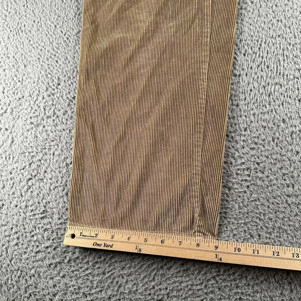 Vtg Tommy Hilfiger Corduroy Pants Mens 34x32 Beige Pleated Straight Chino Casual